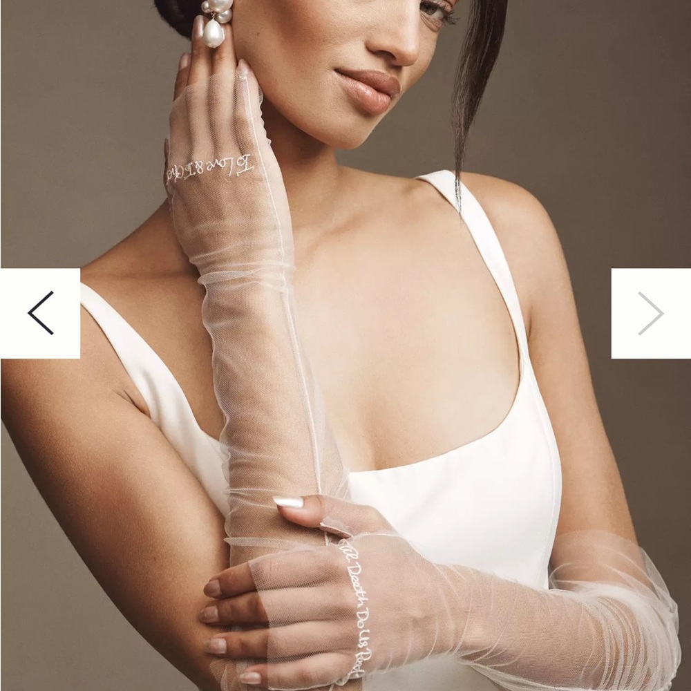 Anthropologie Sheer Fingerless Bridal Gloves